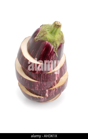 Strisce a fette di melanzane Foto Stock