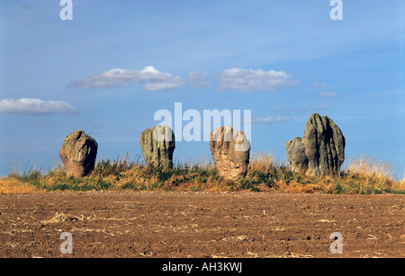 Duddo quattro pietre stone circle in Northumberland Foto Stock