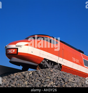 Motore del primo TGV - TGV-001 - treno ad alta velocità costruito Francia Europa Foto Stock