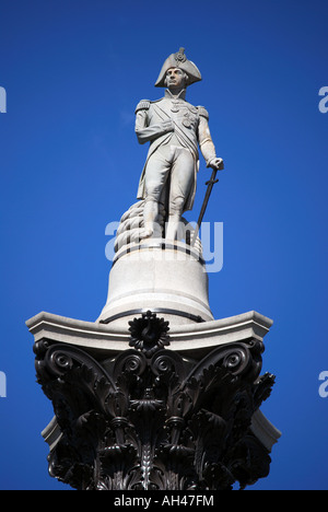 Nelson's column (Admiral Horatio Nelson), Trafalgar Square, City of Westminster, Greater London, England, Regno Unito Foto Stock