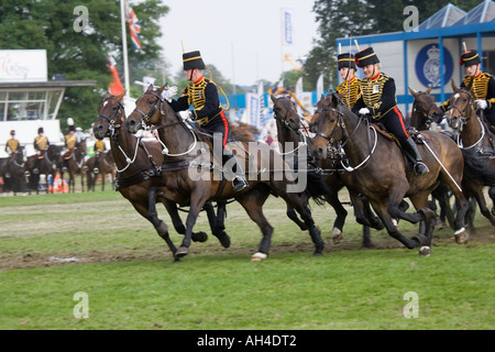 Kings truppa cavallo Royal Artillery display in anello Grand Royal Show del Regno Unito Stoneleigh Foto Stock