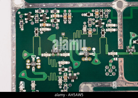Una frequenza a microonde scheda circuitale di un Ionica telefono modulo ricevitore Foto Stock