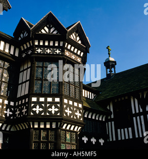 Cheshire bramhall stockport Bramall Hall dettagli architettonici Foto Stock