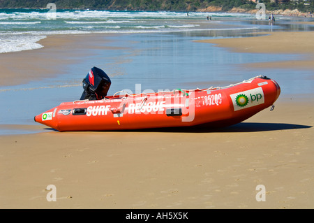 Costiera gonfiabili barca di salvataggio Foto Stock