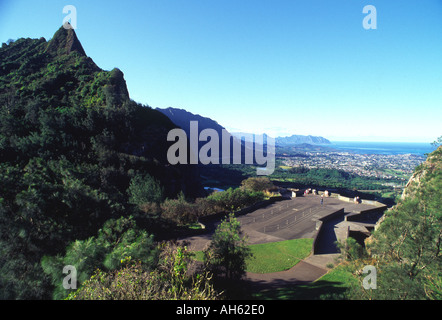 Nuuanu Pali Lookout Nuuanu Oahu Hawaii USA Foto Stock