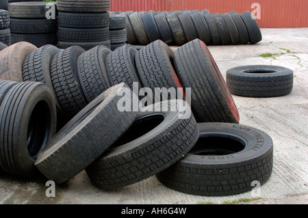 Righe dei pneumatici. Foto Stock