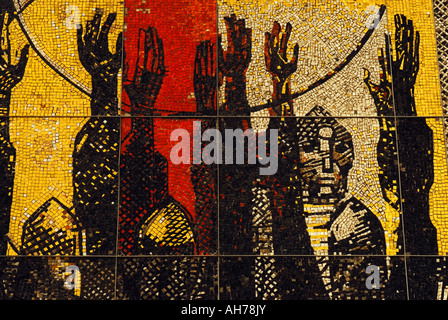 Era comunista monumento di Shumen, Bulgaria Foto Stock