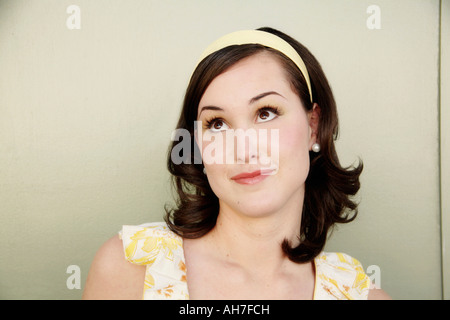 Close-up di una giovane donna Foto Stock