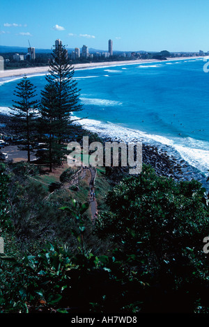 Burleigh capi Gold Coast Foto Stock