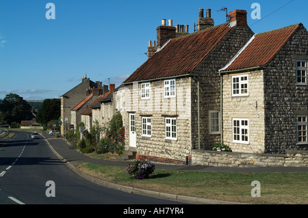 Hovingham, Nord, nello Yorkshire, villaggio, Inghilterra, inglese, Gran Bretagna British, gb, cottage, road, soleggiato, giorno estate estate, Foto Stock
