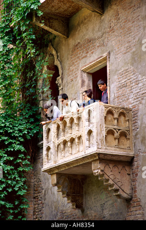 Verona Italia balcone della casa di Giulietta juliets house Foto Stock