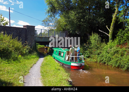 Narrowboats sul Brecon e Monmouth Canal South Wales UK Foto Stock