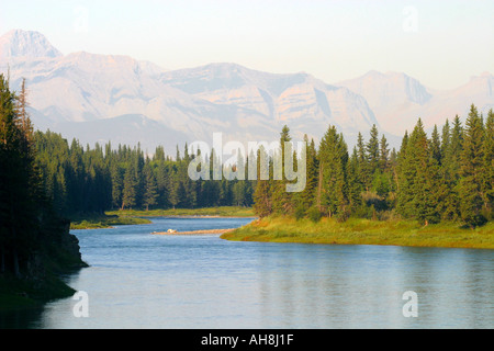 Paesaggio ; Fiume nel Parco Nazionale di Banff, Alberta, Canada Foto Stock