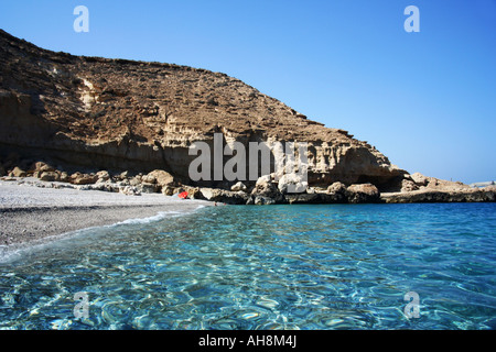 Vista della Playa de los Muertos, una spiaggia in Carboneras Almeria, Andalusia, Spagna Foto Stock