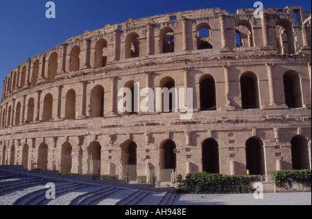 Tunisia El Jem antico anfiteatro romano Foto Stock