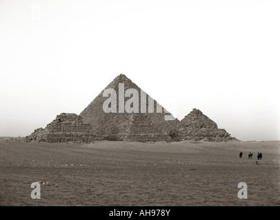 Cavalieri a Mycerinus e la regina le Piramidi di Giza Egitto Foto Stock