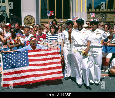 Tempesta del deserto vittoria Tickertape Parade New York City Foto Stock