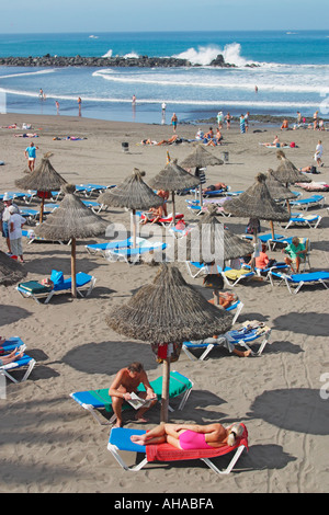 Playa Las Cuevitas Playa de las Americas Tenerife Isole Canarie Spagna Foto Stock