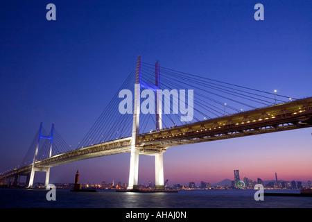 Yokohama Bay Bridge Foto Stock