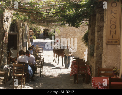 Grecia Monemvasia Cafe Foto Stock