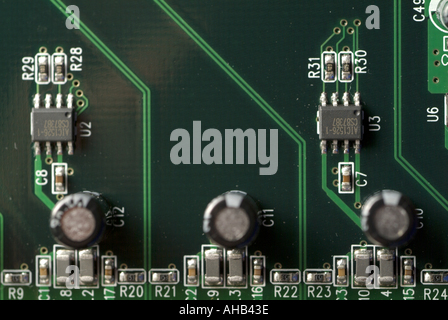 Circuito integrato elettronico su un computer scheda usb Foto Stock