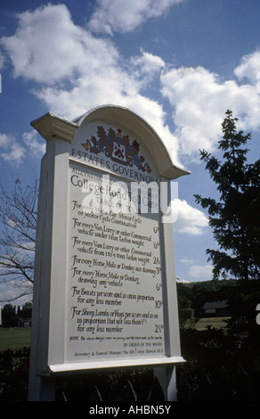 Nota storica sul casello di Dulwich Village Londra per l'ultimo casello funzionante dell'Inghilterra, Dukwich College Road, Regno Unito Foto Stock