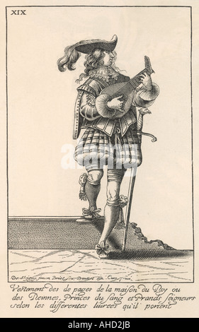 1629 Liuto Player Foto Stock