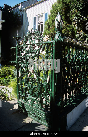 Cancello per recinzione Cornstalk Hotel, 915 di Royal Street, Quartiere Francese, New Orleans, Louisiana, Stati Uniti d'America Foto Stock