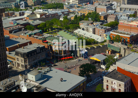 Vista aerea della città di Québec dalla parte superiore dell'Hilton Hotel Foto Stock