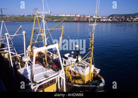 Sbucciare porto e città isola di Man Regno Unito Foto Stock