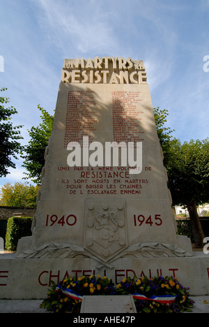 Memoriale di 'Aux martiri de la resistenza', Chatellerault, Vienne, in Francia. Foto Stock