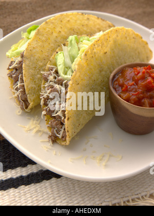 Tex Mex carne tacos grafica alimentare editoriale Foto Stock