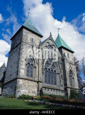 Facciata orientale di Stavanger Domkirke (cattedrale), Stavanger, Rogaland, Norvegia. Foto Stock