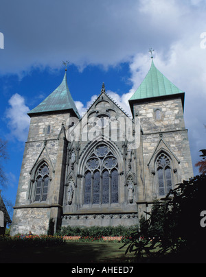 Facciata orientale di Stavanger Domkirke (cattedrale), Stavanger, Rogaland, Norvegia. Foto Stock