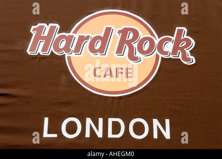 Hard Rock cafe logo ristorante Piccadilly Mayfair central London W1 Inghilterra Foto Stock