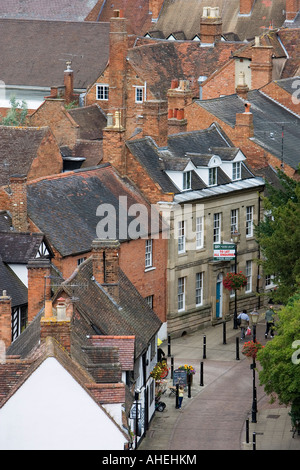 Vista sui tetti di Warwick dal Castello di Warwick Warwickshire UK Settembre 2007 Foto Stock