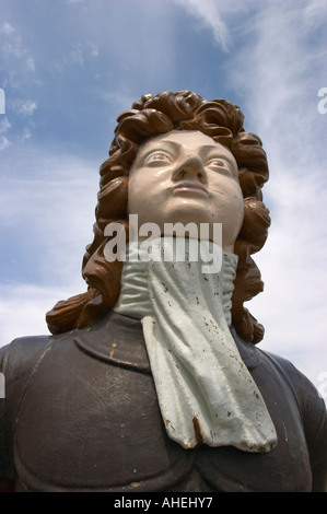 John Benbow (1653-1702) polena da HMS Benbow (1813 nave da guerra) visualizzato a Portsmouth Historic Dockyard Hampshire Inghilterra Foto Stock