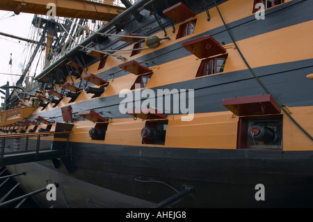 HMS Victory a Portsmouth Historic Dockyard, Hampshire, Inghilterra Foto Stock