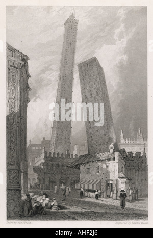 Torri pendente Bologna Foto Stock