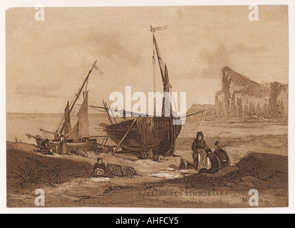 Il francese Scena di pesca Foto Stock