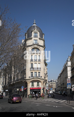 Giunzione di Rue Raspail e Boulevard du Montparnasse Parigi Francia Foto Stock