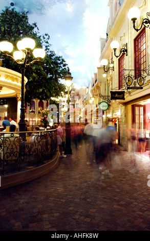 Interior street scene Paris Hotel Las Vegas Foto Stock