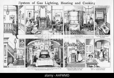 Spensers illuminazione a gas Foto Stock