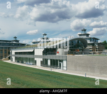 Centro per le scienze matematiche, Cambridge, 1996 - 2003. Esterno. Architetto: Edward Cullinan Foto Stock