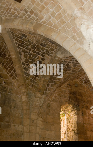 Israele Acri i crociati sotterranea del cavaliere del sale nel vecchio Akko Foto Stock