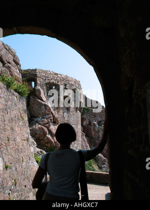 Castello di Mont Orgueil a Gorey Jersey Isole del Canale John Robertson 2005 Foto Stock