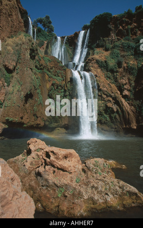 Il Marocco Medio Atlante Cascate Ouzoud d Foto Stock