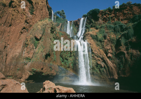 Il Marocco Medio Atlante Cascate Ouzoud d Foto Stock