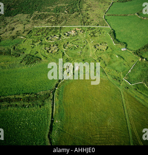 Chysauster villaggio celtico e antico sistema di campo Cornwall Regno Unito vista aerea Foto Stock