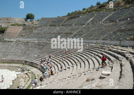 Il grande teatro Teatro in Efeso l antica città cristiana vissuta in Turchia Foto Stock